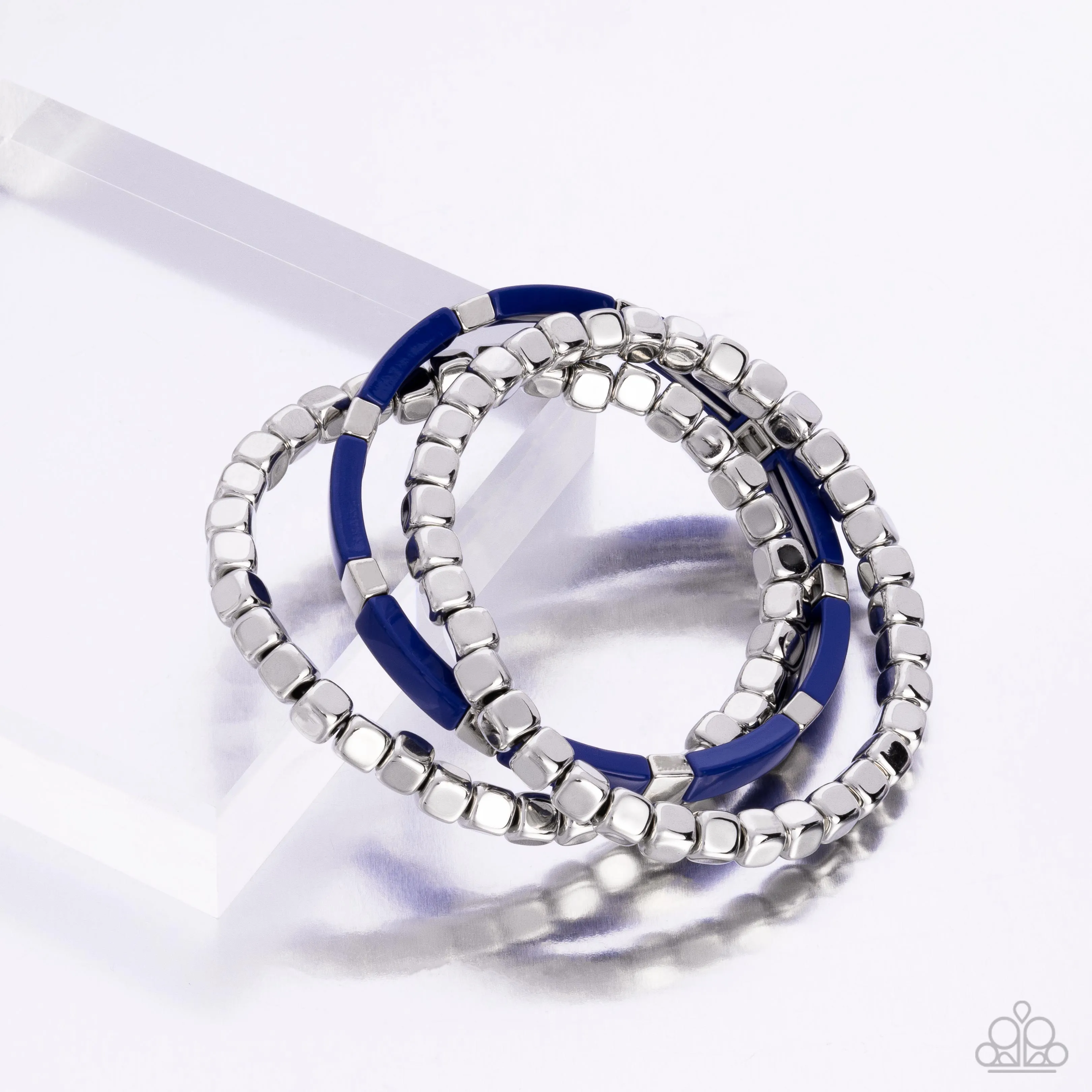 Colorful Cadenza - Blue - Bead Paparazzi Stretchy Bracelet