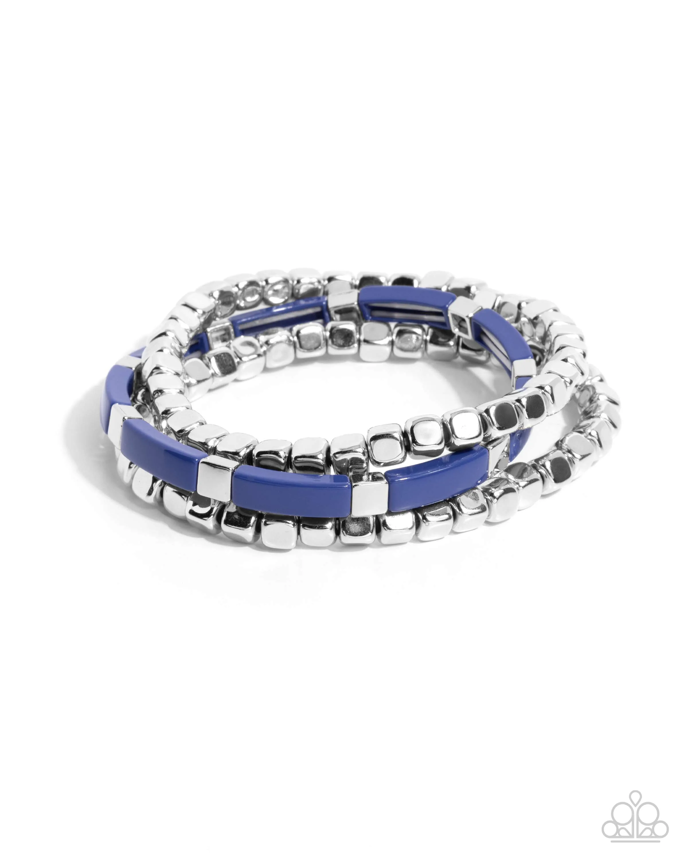 Colorful Cadenza - Blue - Bead Paparazzi Stretchy Bracelet