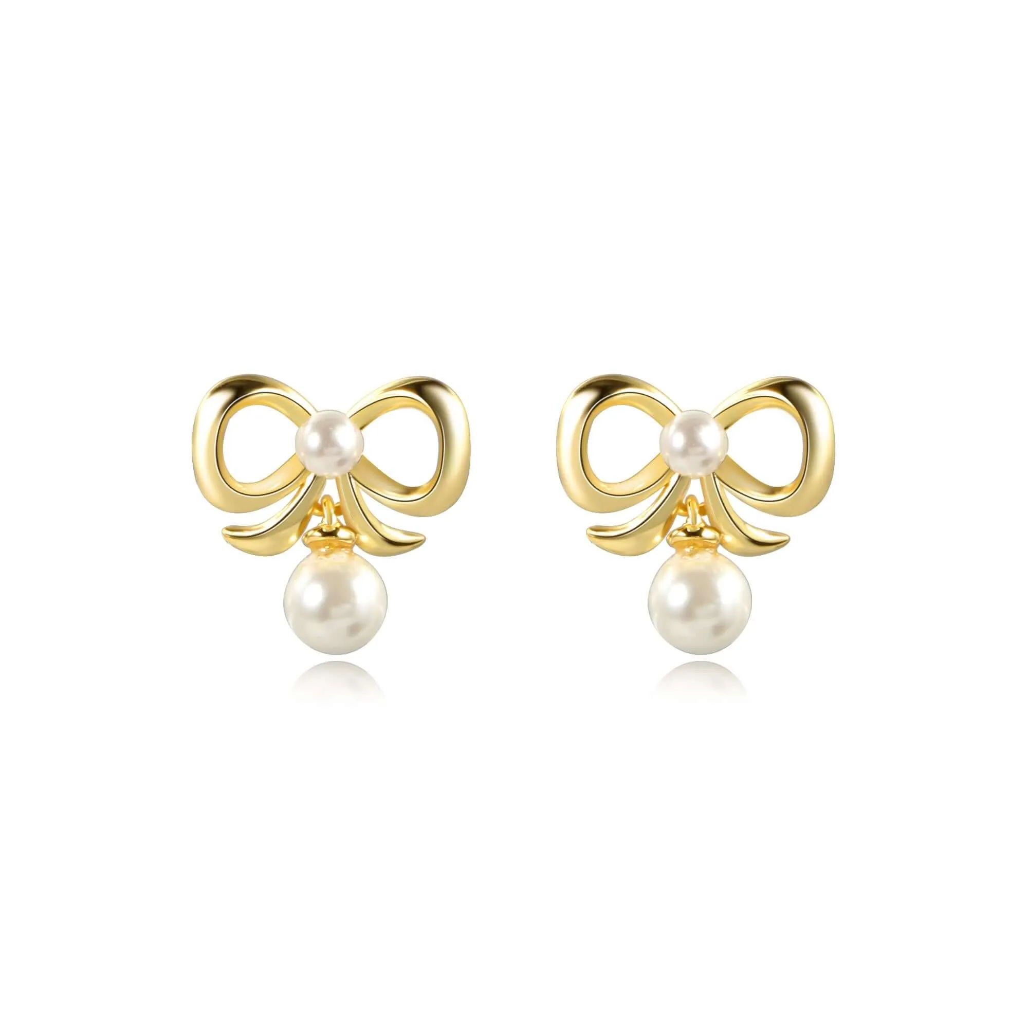Coquette Charm Adorable Pearl Ring Bracelet Necklace Delicate Stud Earrings Set designed by Katie
