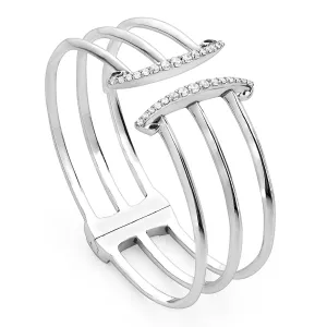 Corset Pavé Cuff 3 Bar - Sterling Silver   CZ Blanc