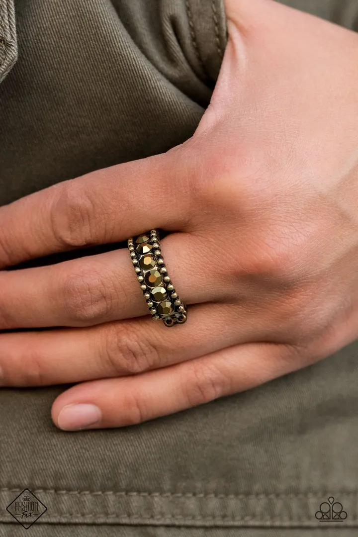 Crank It Up Brass Paparazzi Ring