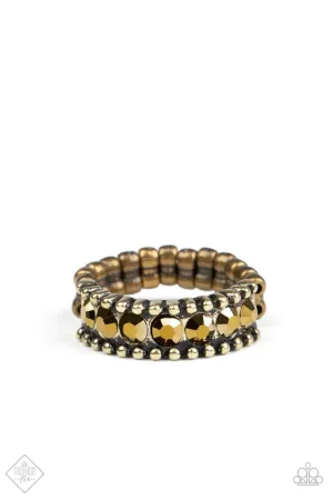 Crank It Up Brass Paparazzi Ring