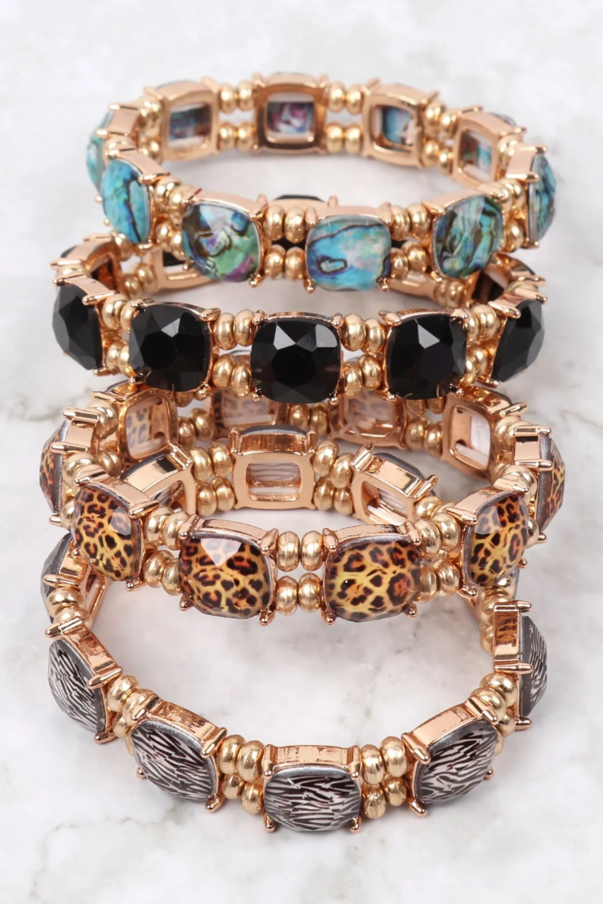 CUSHION CUT W/ BEADS BRACELET