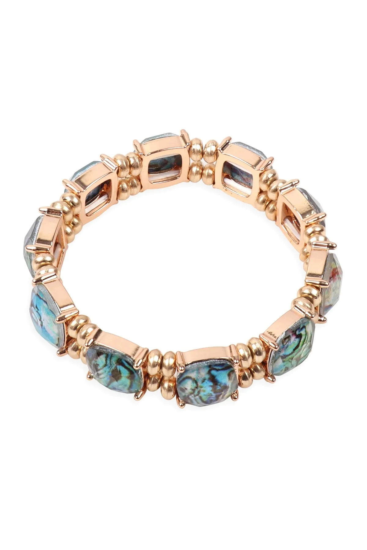 CUSHION CUT W/ BEADS BRACELET