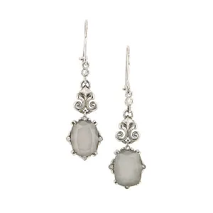 Cushion Moonstone & Diamond Drop Earrings- Heirloom by Doyle & Doyle