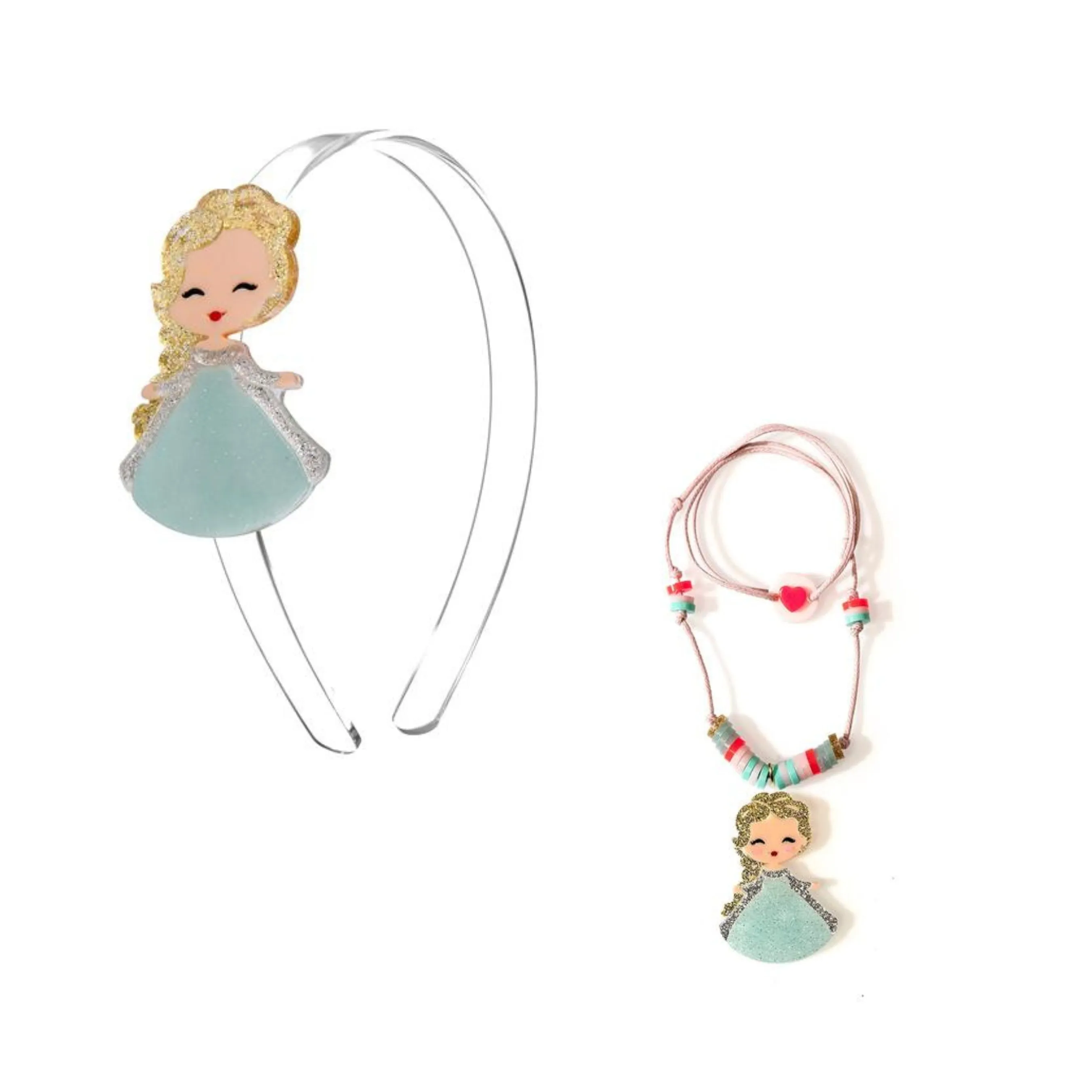 Cute Doll Headband & Necklace Combo