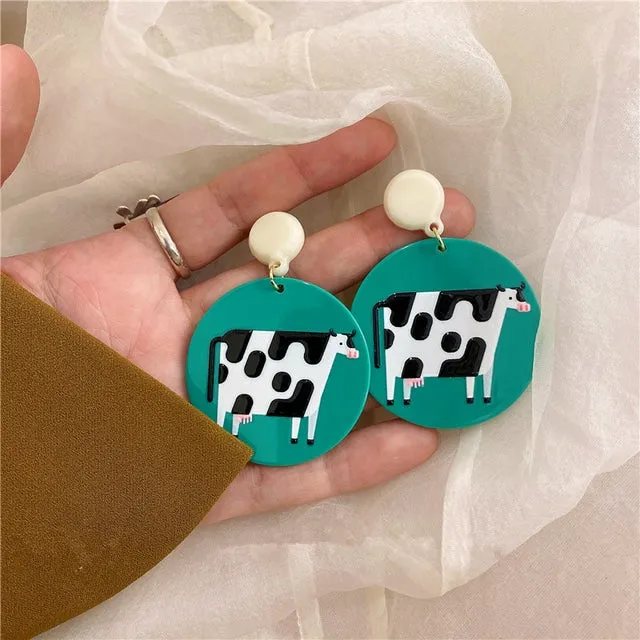 Cute Simple Milk Cow Earrings