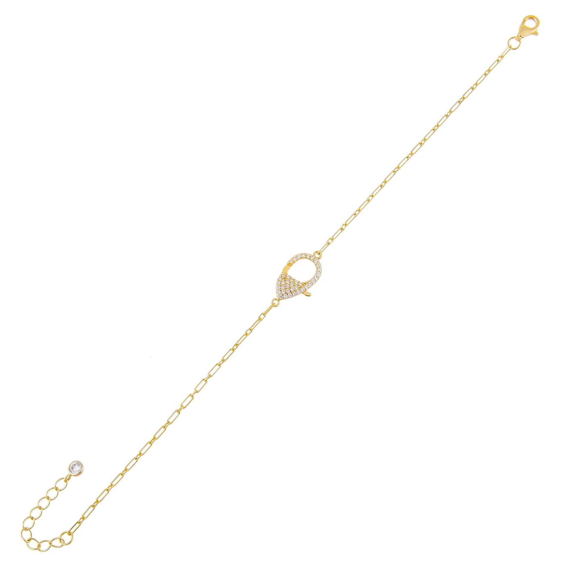 CZ Clasp Link Bracelet