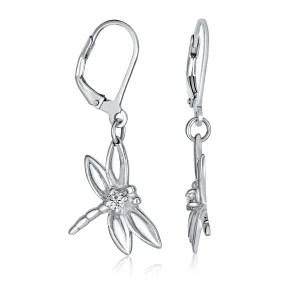 Dainty Garden Insect Dangle Chandelier Earrings with Dragonfly Firefly Design