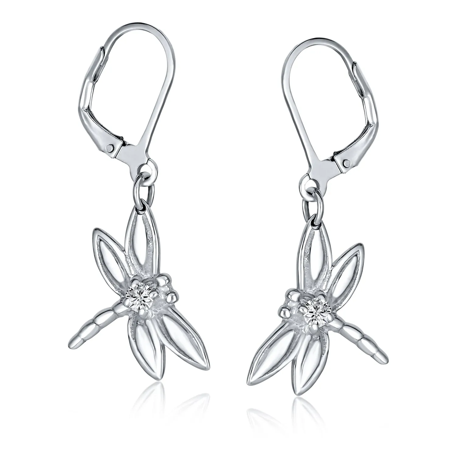 Dainty Garden Insect Dangle Chandelier Earrings with Dragonfly Firefly Design