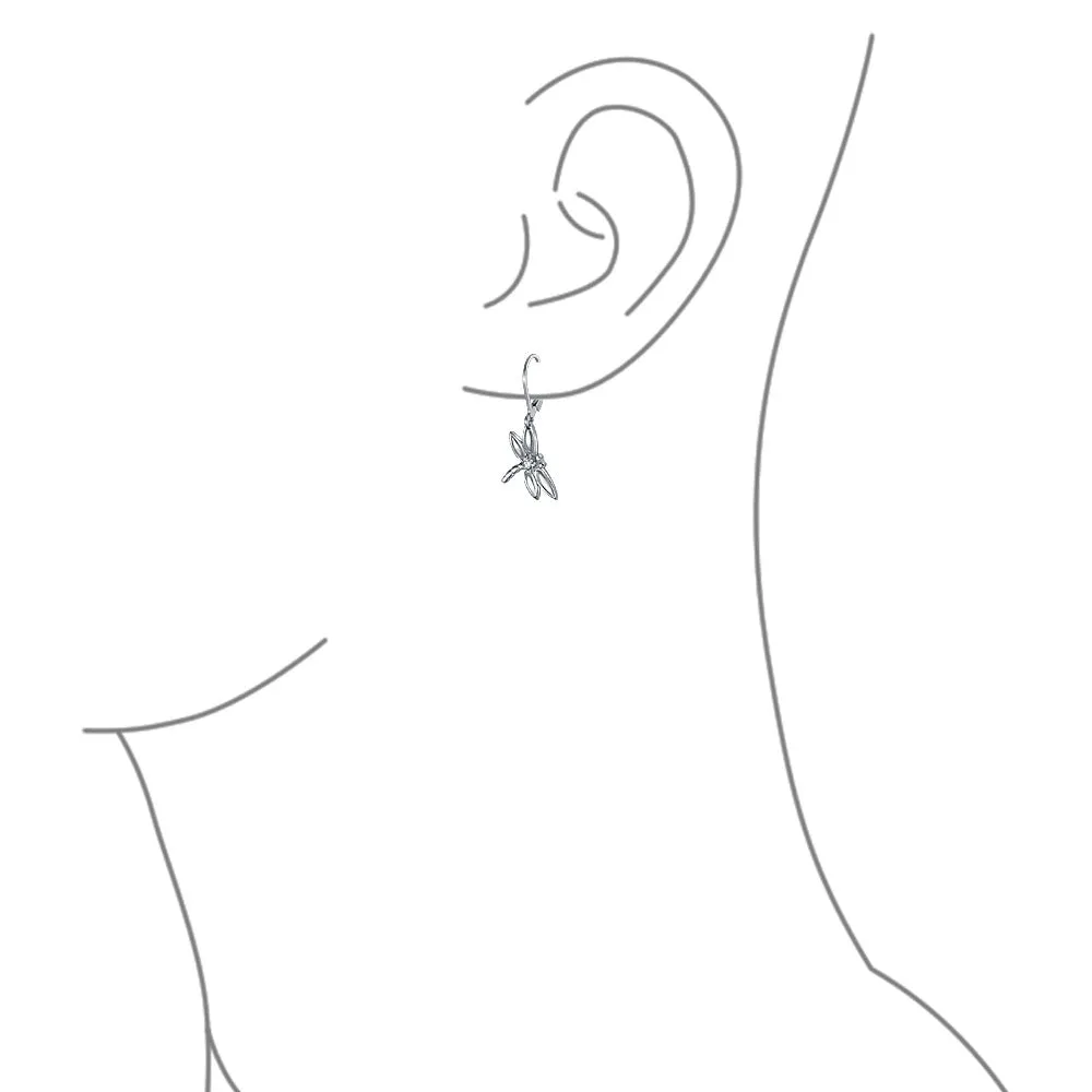 Dainty Garden Insect Dangle Chandelier Earrings with Dragonfly Firefly Design