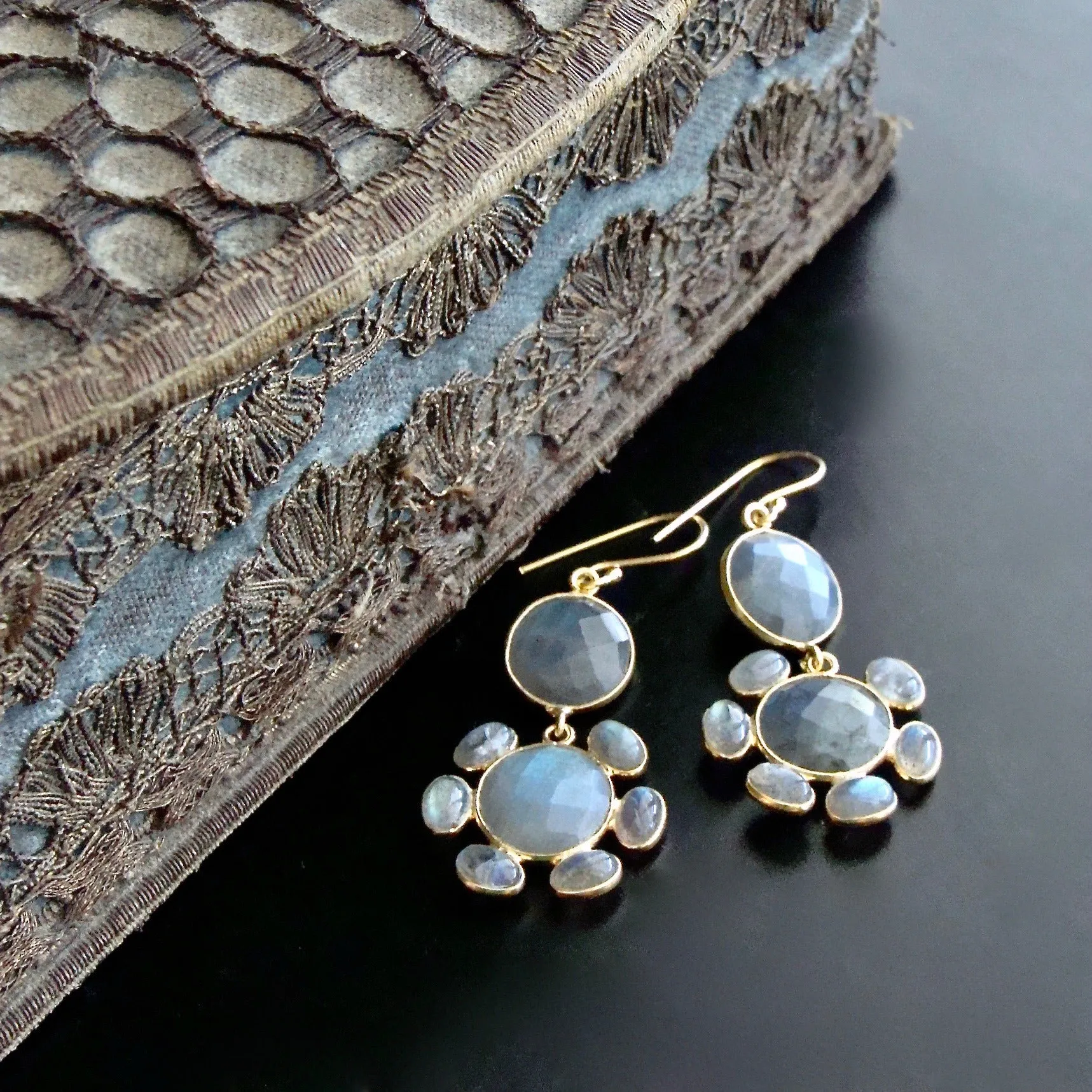 Daisy Labradorite Drop Earrings