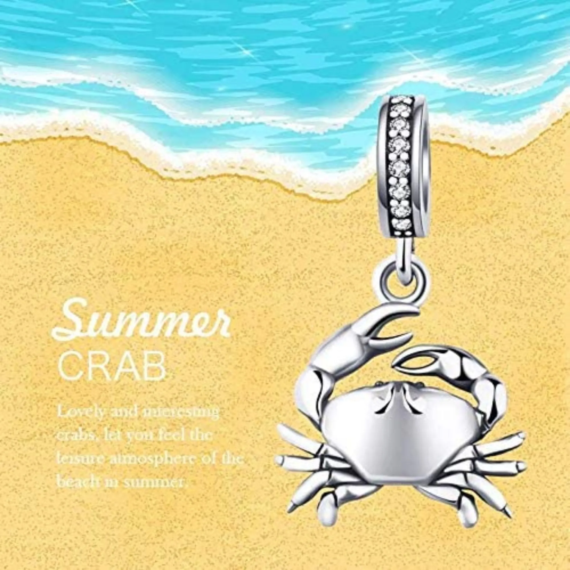 Dangling Crab Claw Dangle Pendant Charm
