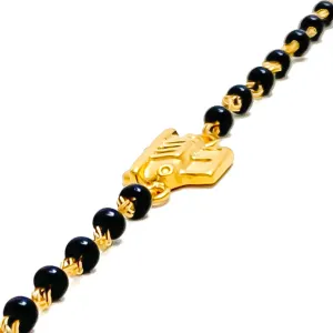 Dazzling Petite 22k Gold Black Bead Baby Bracelet