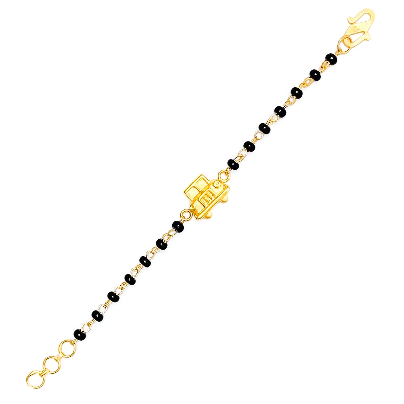 Dazzling Petite 22k Gold Black Bead Baby Bracelet