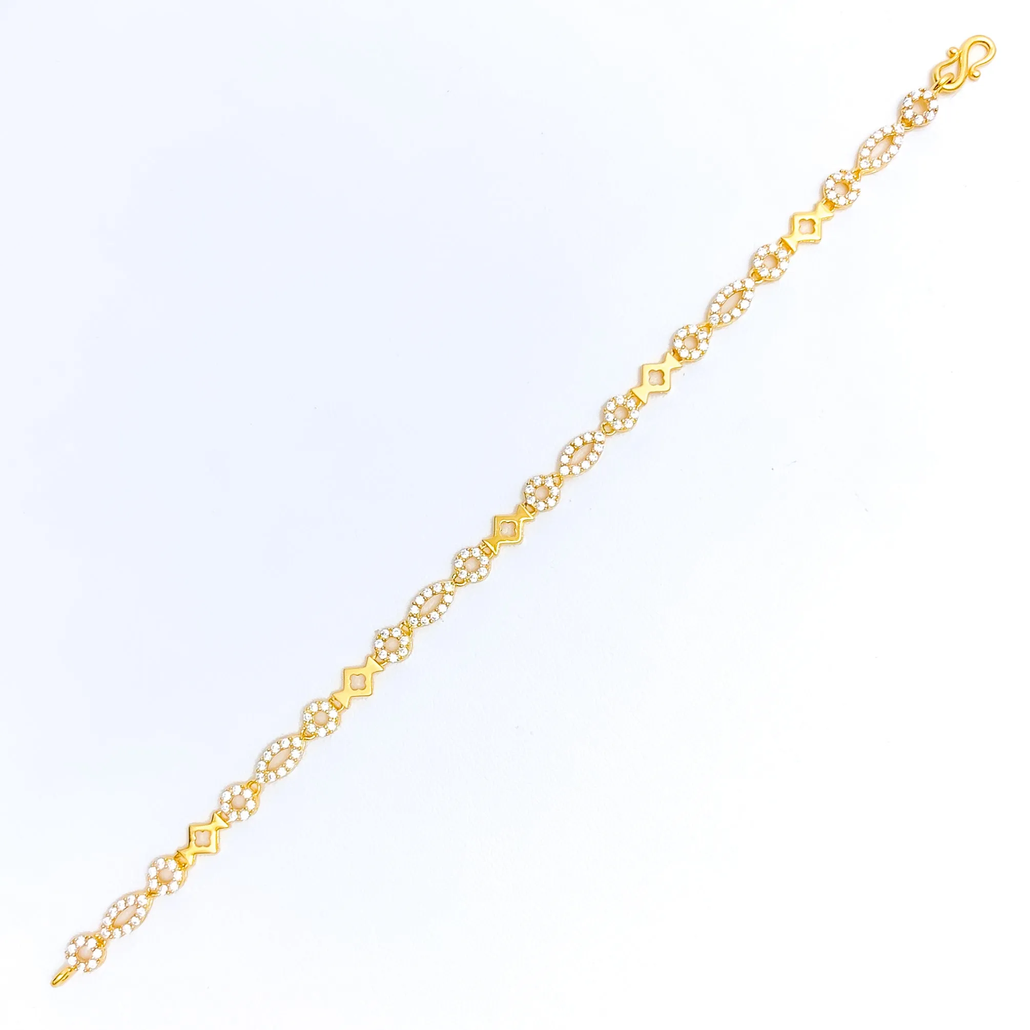 Decorative Chic 22k Gold CZ Bracelet