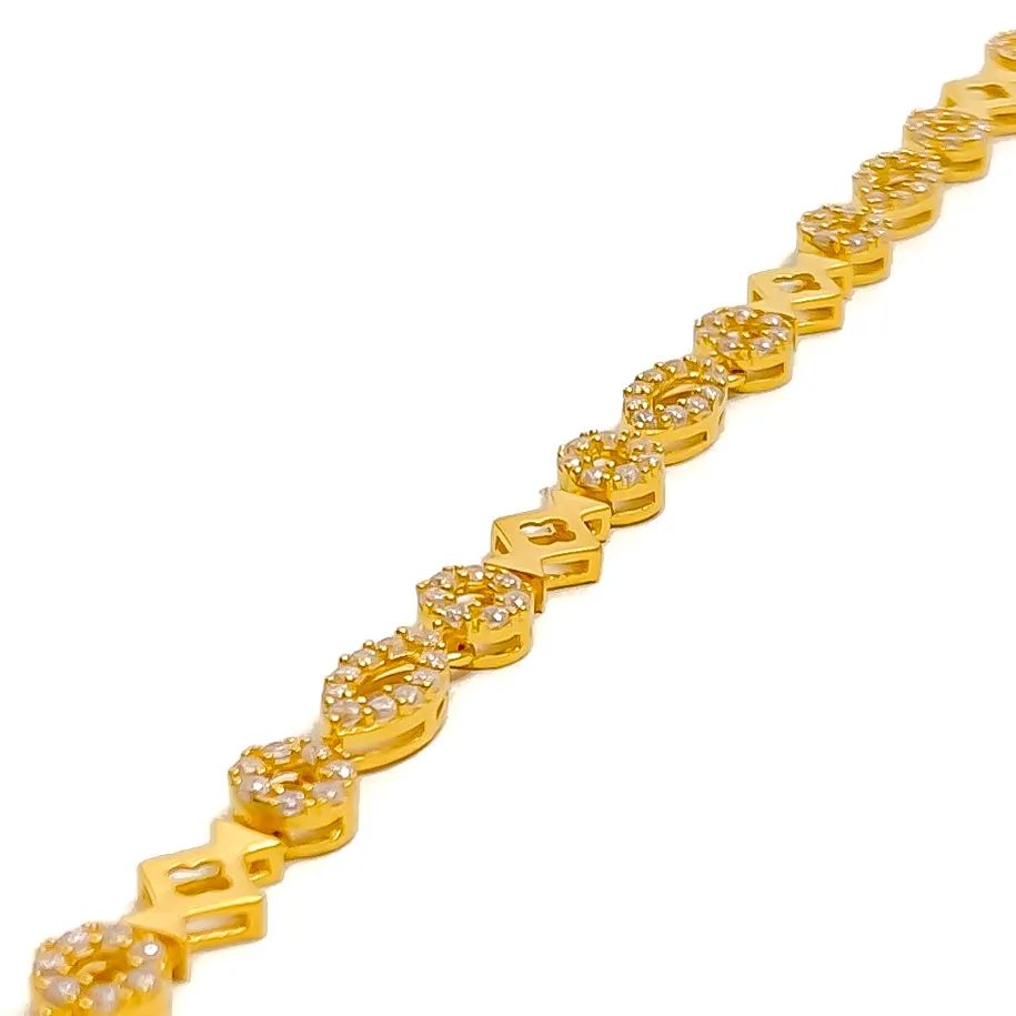 Decorative Chic 22k Gold CZ Bracelet