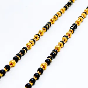 Delicate 22k Gold Black Bead Baby Bracelet Pair