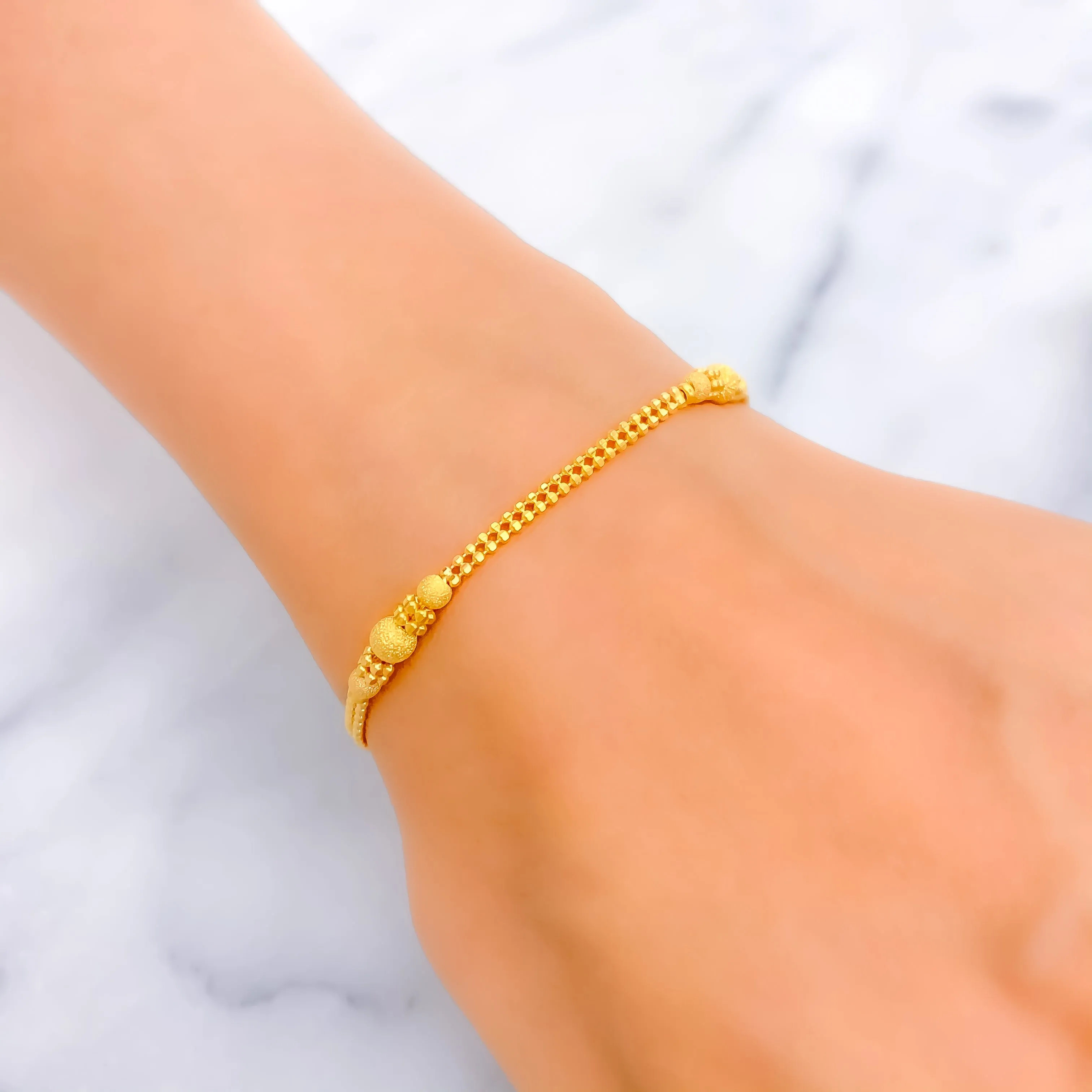 Delicate Bead 22K Gold Bracelet