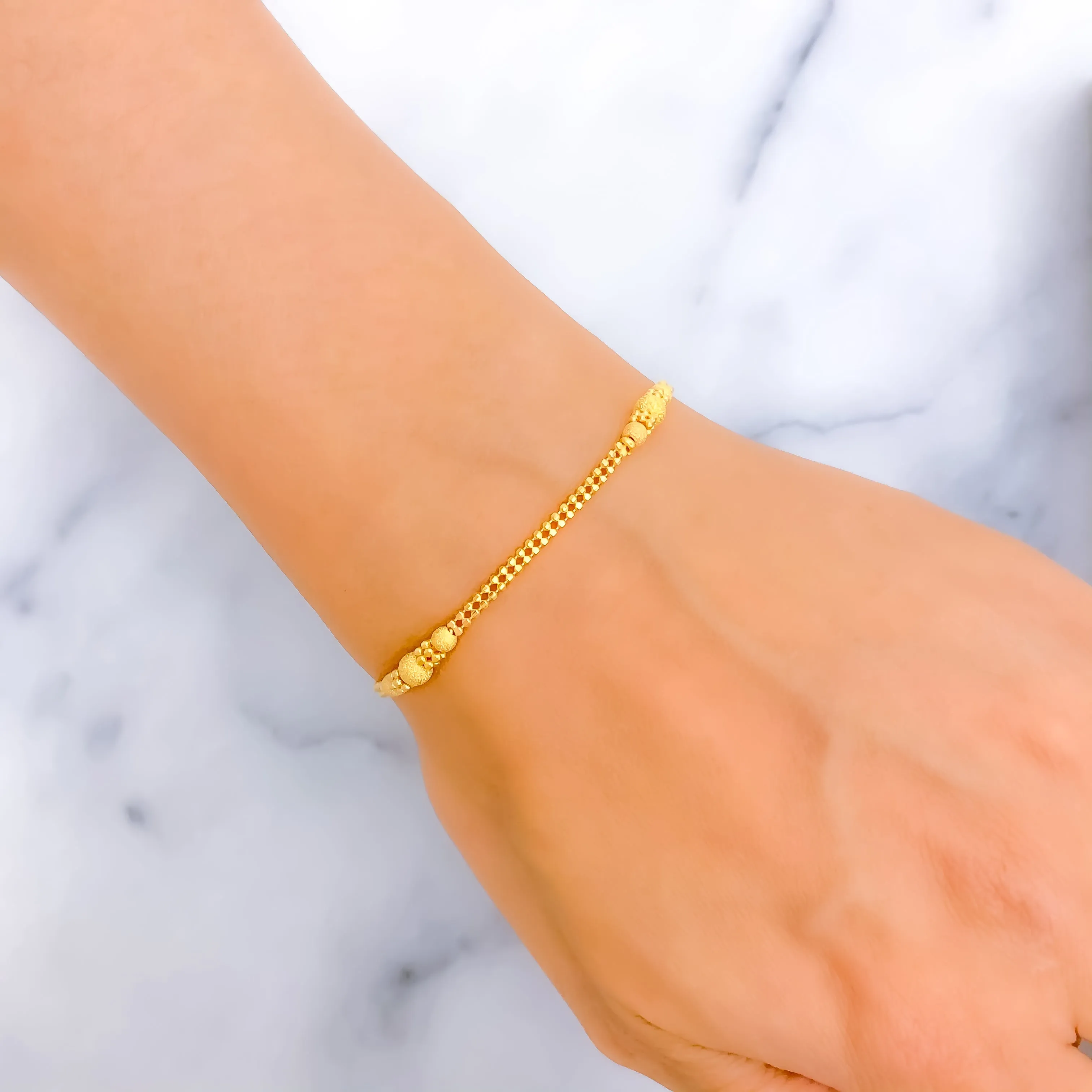 Delicate Bead 22K Gold Bracelet