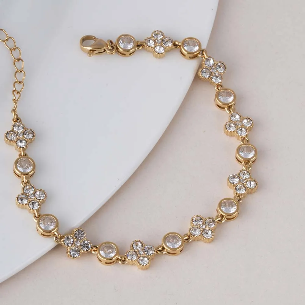 Delicate Crystal Gold Bracelet