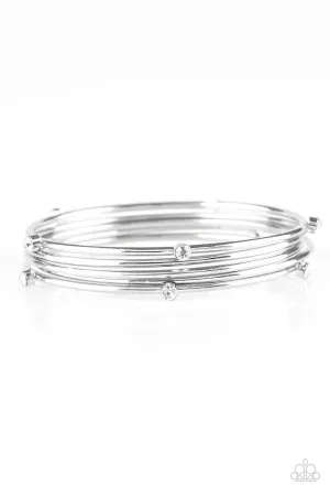 Delicate Decadence - White Bangle Bracelet Set