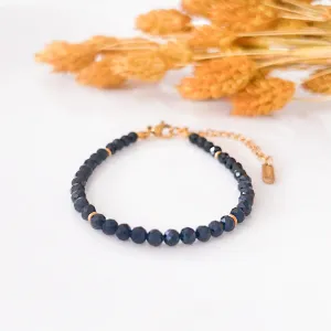 Delicate Svart Onyx Facetterad Armband