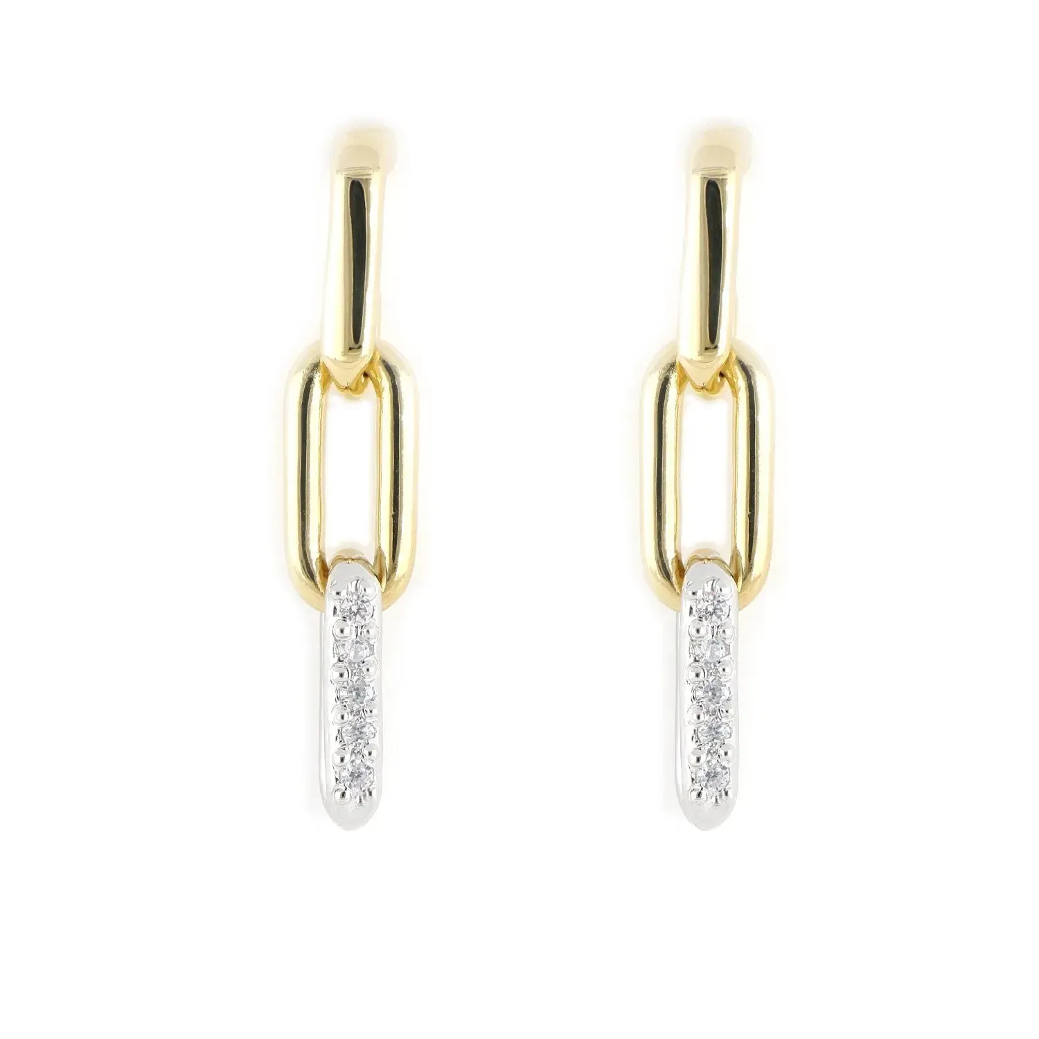 Diamante - Three Link Pavé Earrings
