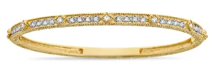 Diamond Circle Square Bezel Bangle
