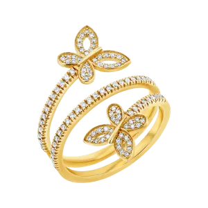 Diamond Double Wrap Butterfly Ring