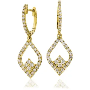 DIAMOND FANCY DROP EARRINGS IN 18K YELLOW GOLD
