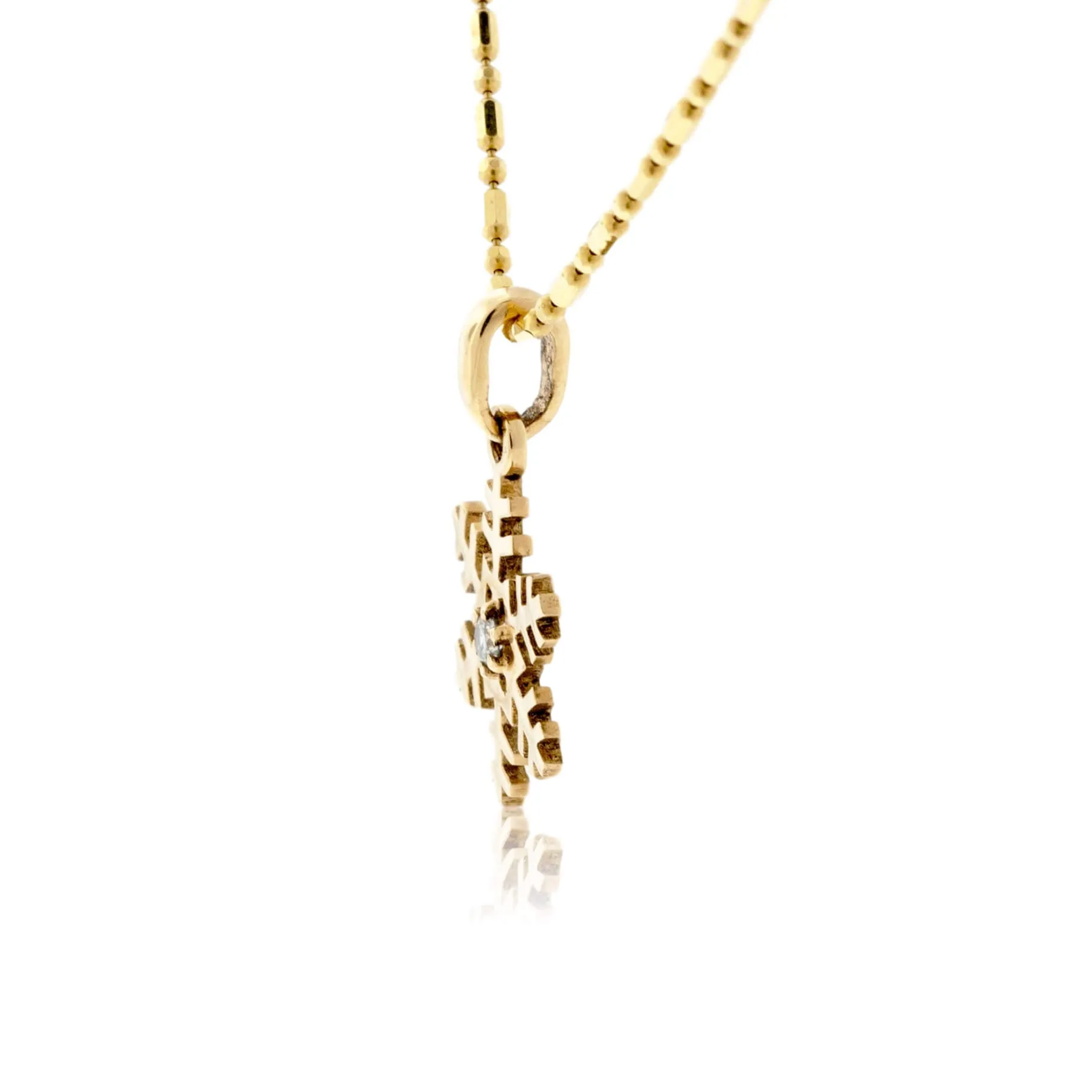 Diamond Flat Snowflake w/Chain