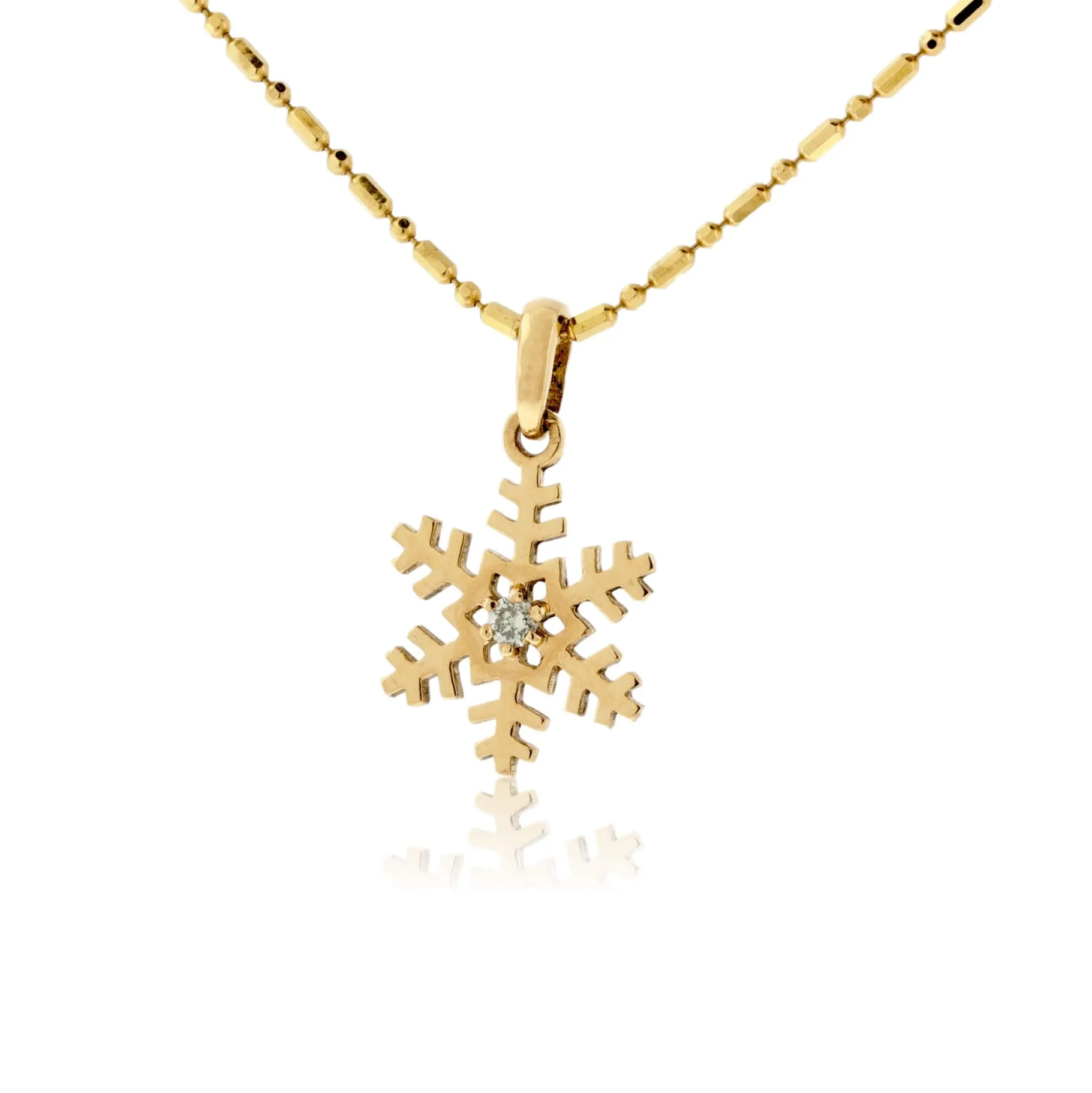 Diamond Flat Snowflake w/Chain