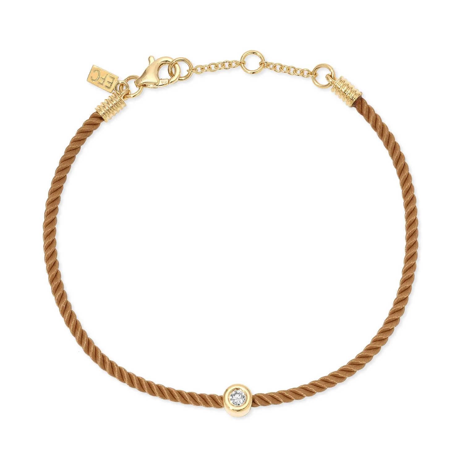 Diamond Pillow Cord Bracelet In Honey