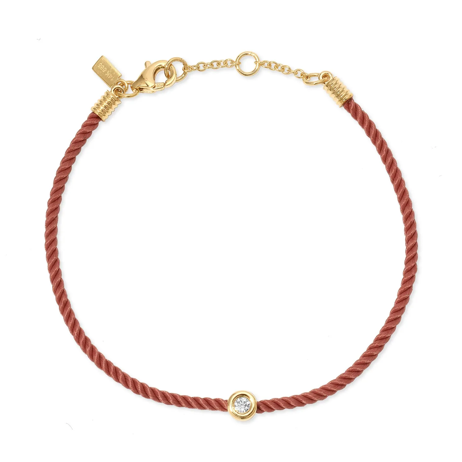 Diamond Pillow Cord Bracelet In Honey