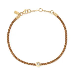 Diamond Pillow Cord Bracelet In Honey