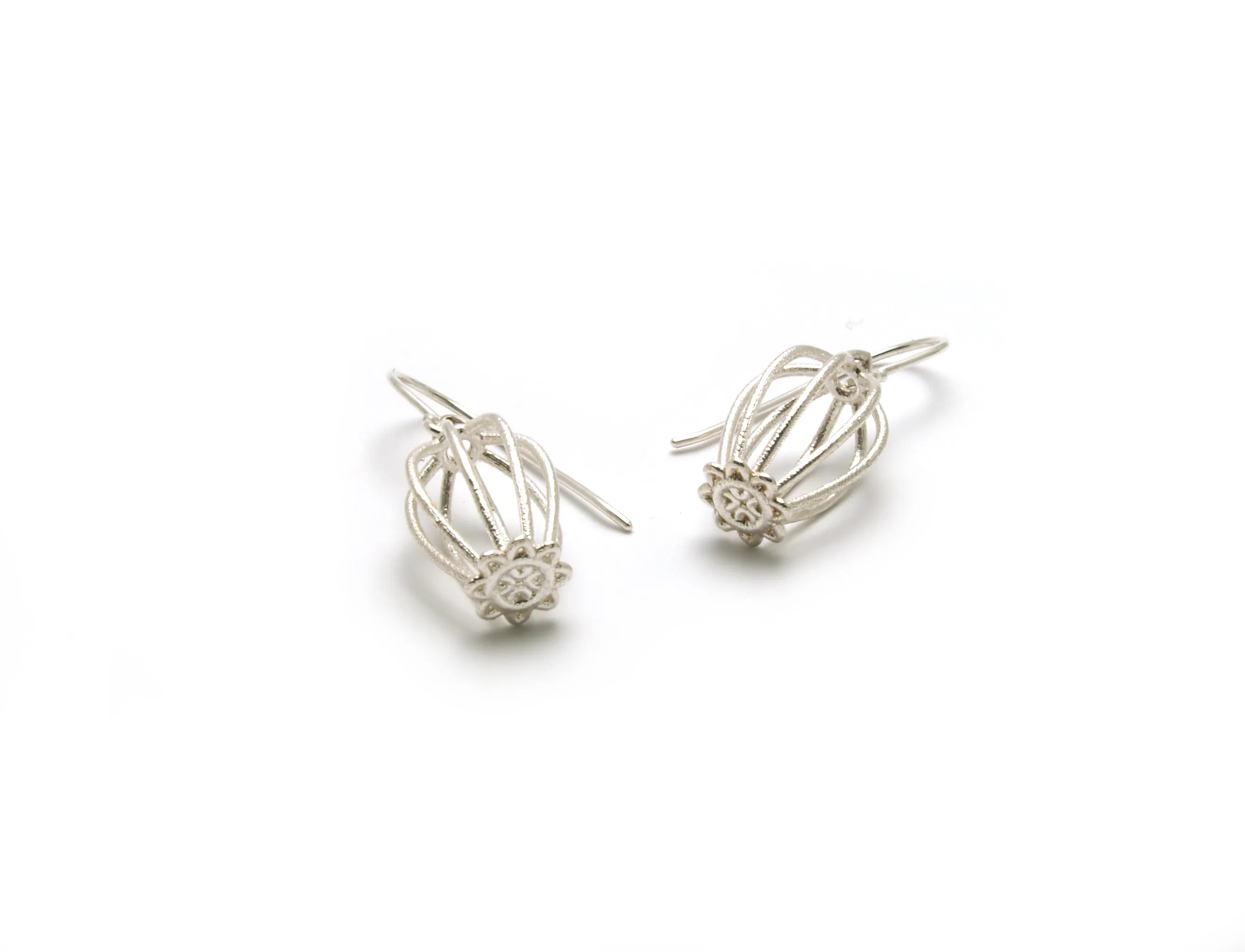 Doily Drop Earrings - Silver