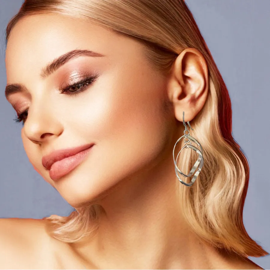 doppio platinum drop earrings