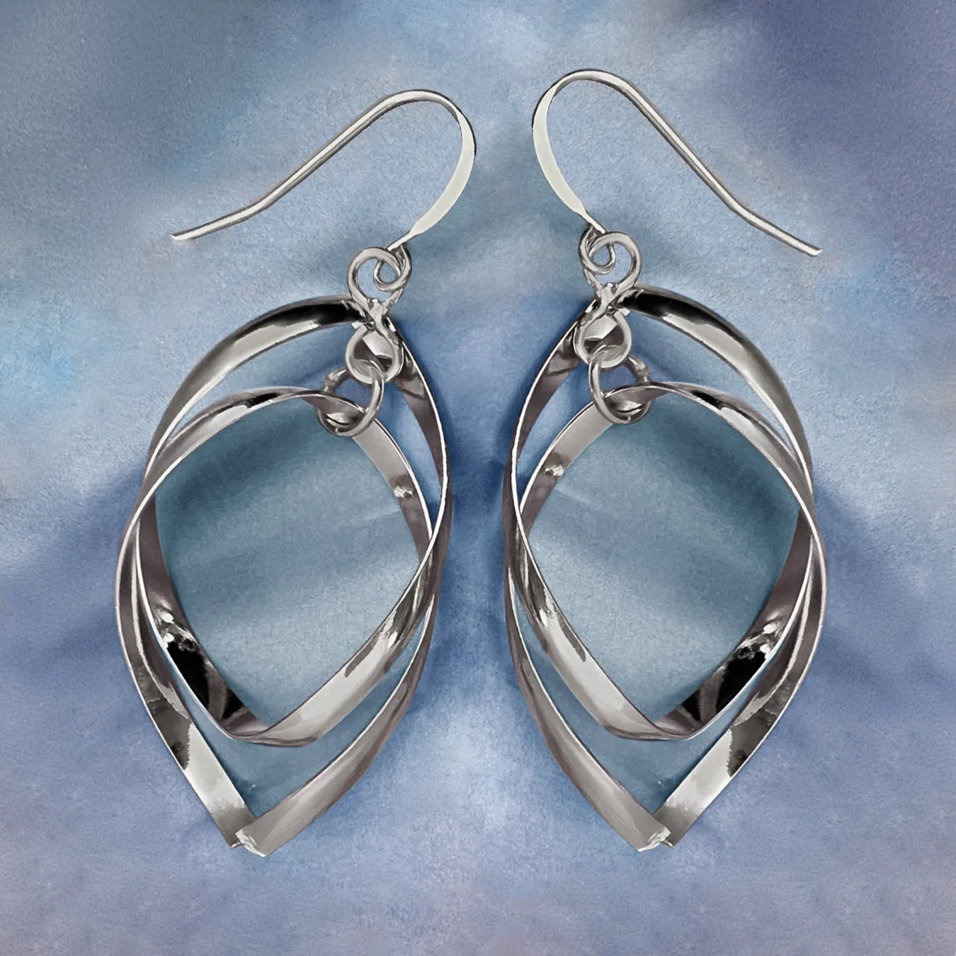 doppio platinum drop earrings