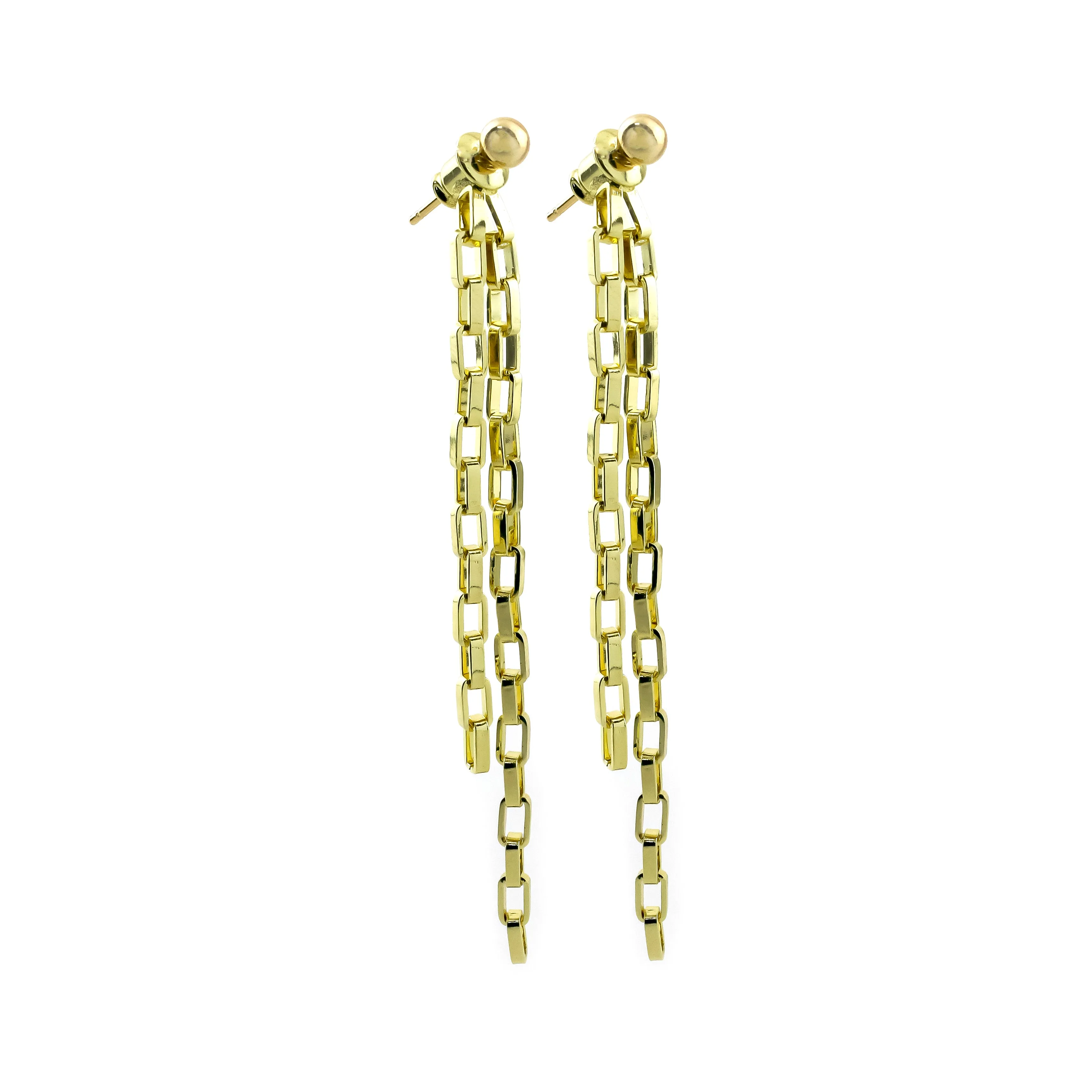 Double Squared Gold Earring