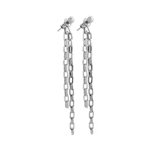 Double Squared Silver Earring