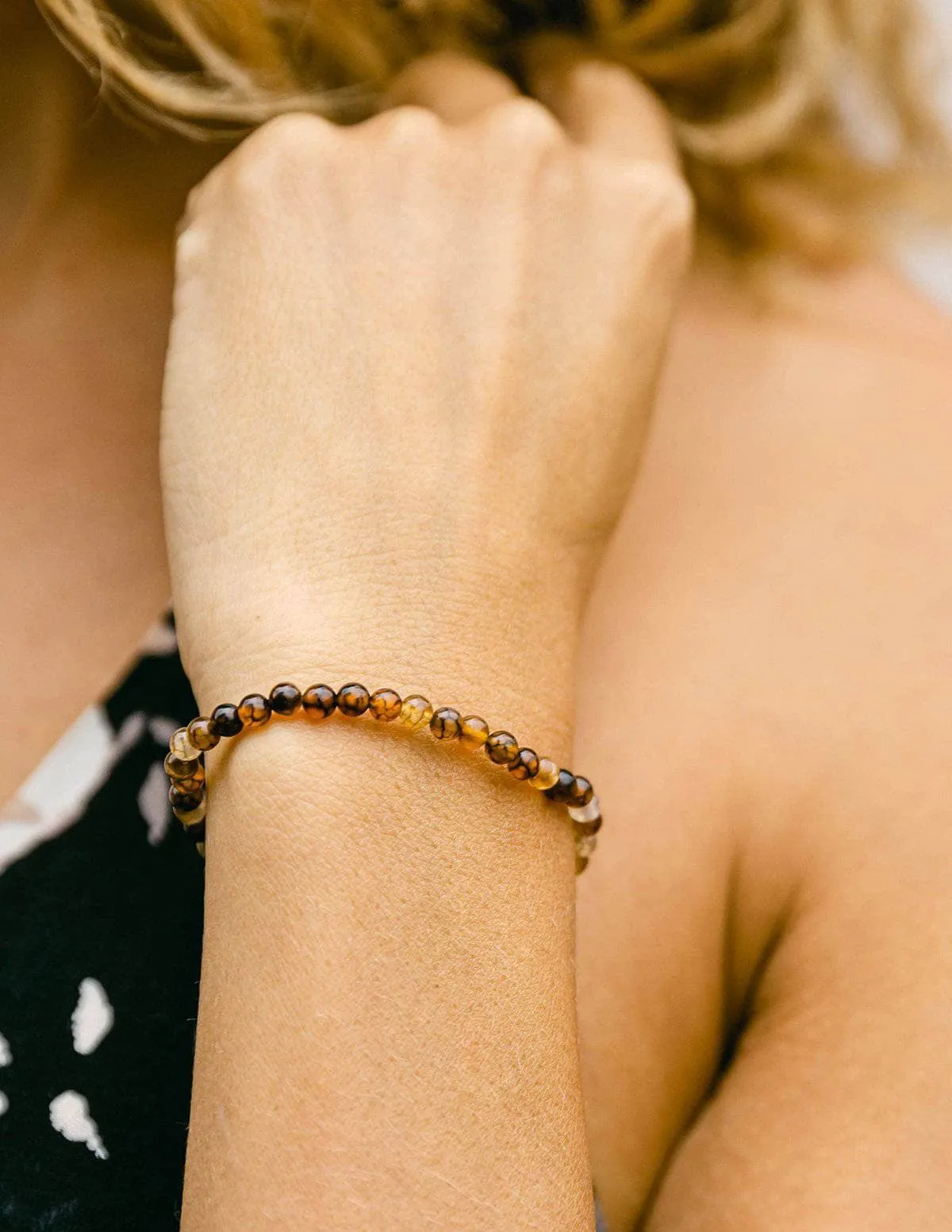 Dragon Vein Agate Mini Gemstone Bracelet