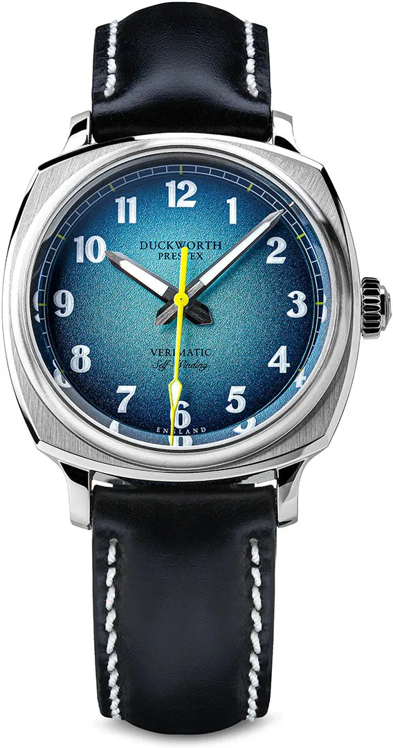 Duckworth Prestex Verimatic Blue Fume Black Leather Watch