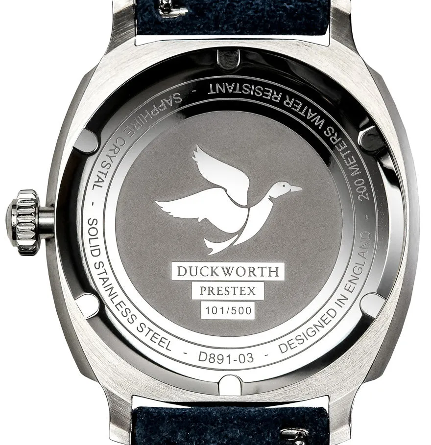 Duckworth Prestex Verimatic Blue Fume Black Leather Watch