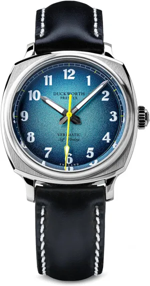 Duckworth Prestex Verimatic Blue Fume Black Leather Watch