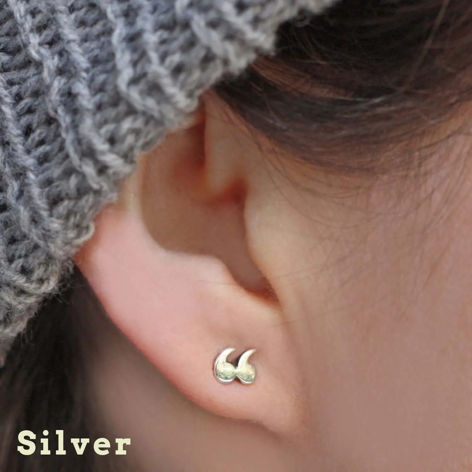 Earrings - Quotation / Speech Marks - Gold
