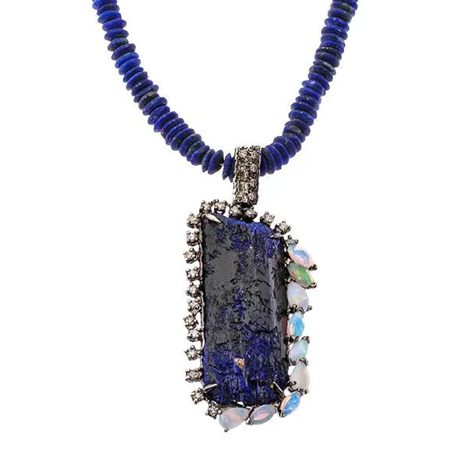 Eclectic Pillar Silver Necklace