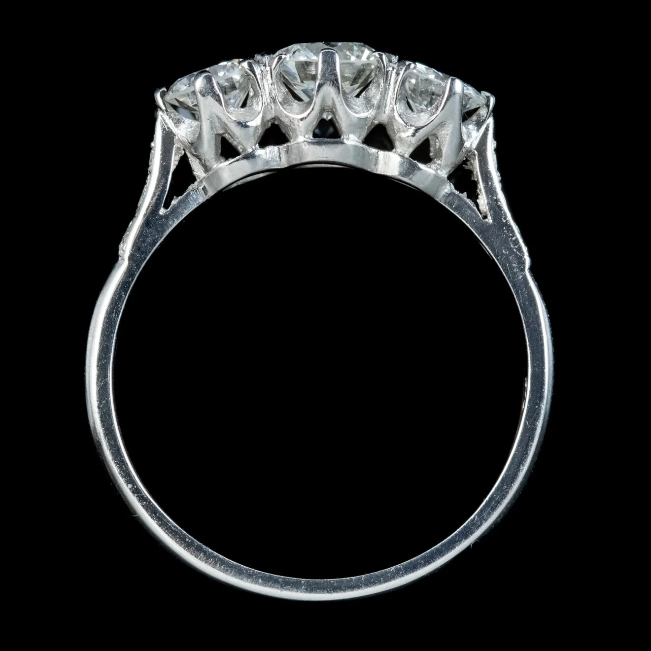 Edwardian Style Diamond Trilogy Ring 1.35ct Of Diamond