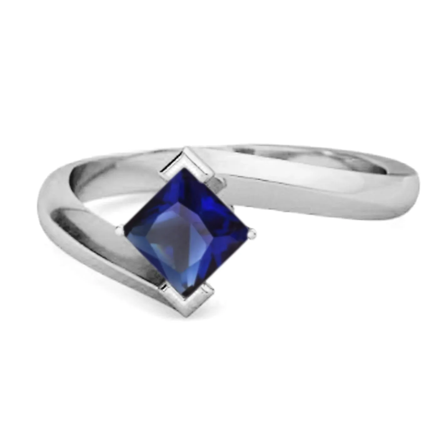 Embrace Ring 925 Sterling Silver 0.50 Ctw Blue Sapphire Women Ring