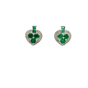 Emerald Earring in .925 Sterling Silver - KST 54508